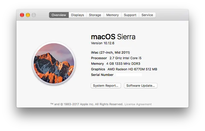 A screenshot of the "About This Mac" window on a macOS device, showing where the laptop model name and year are displayed.
